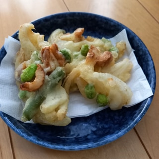 枝豆と玉ねぎのかき揚げ